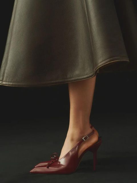 Jacquemus 100mm Cubisto bow-slingback pumps - Red