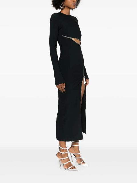 The Attico zip-detail midi dress - Black