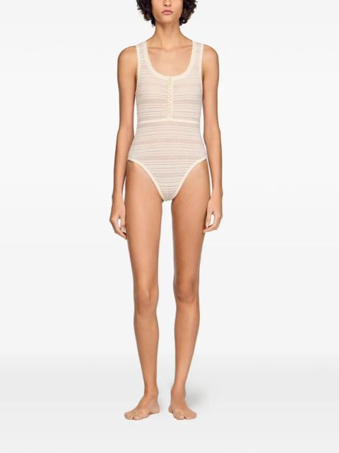 SANDRO pearl-button knitted bodysuit - White - zdjęcie produktu nr 2