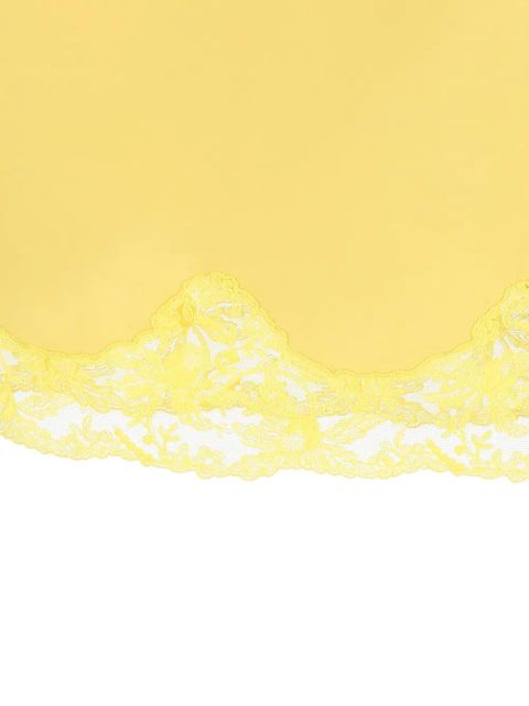 Saint Laurent lace-trim drawstring midi skirt - Yellow