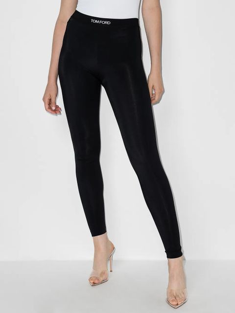 TOM FORD logo-waistband leggings - Black