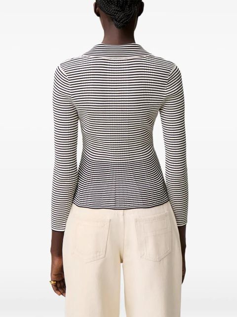 Claudie Pierlot striped long-sleeve top - White