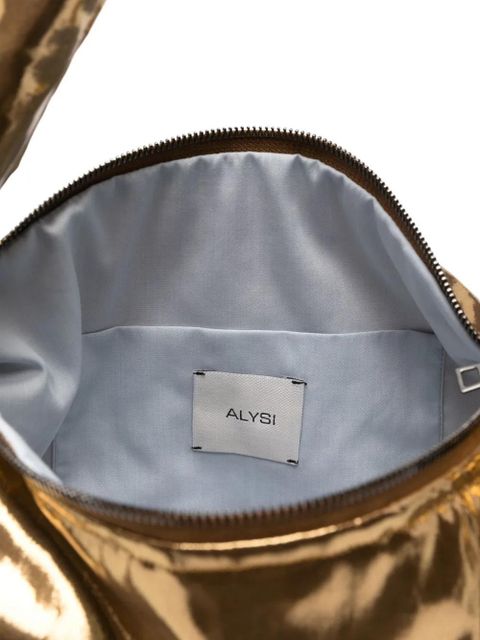 Alysi metallic-effect knot shoulder bag - Gold