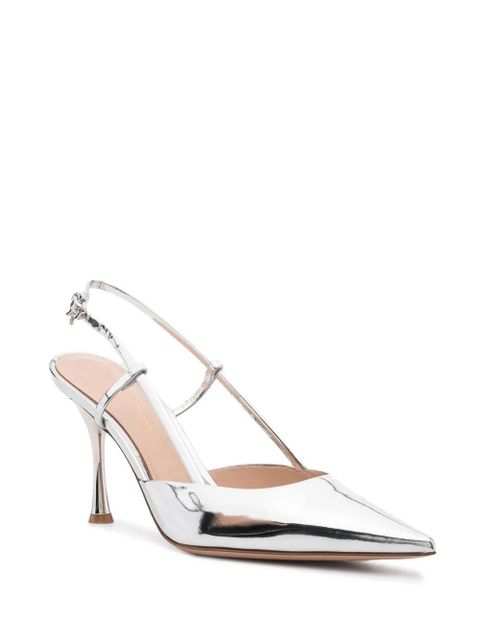 Gianvito Rossi Ribbon 85mm slingback pumps - Silver