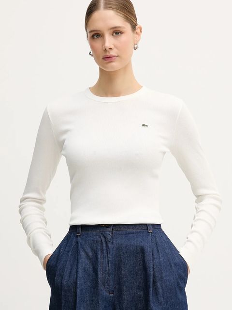 Lacoste longsleeve bawełniany kolor biały - zdjęcie produktu nr 1