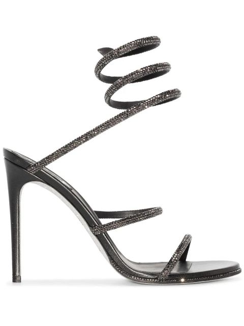 René Caovilla crystal-embellished strap-detail sandals - Black - zdjęcie produktu nr 1