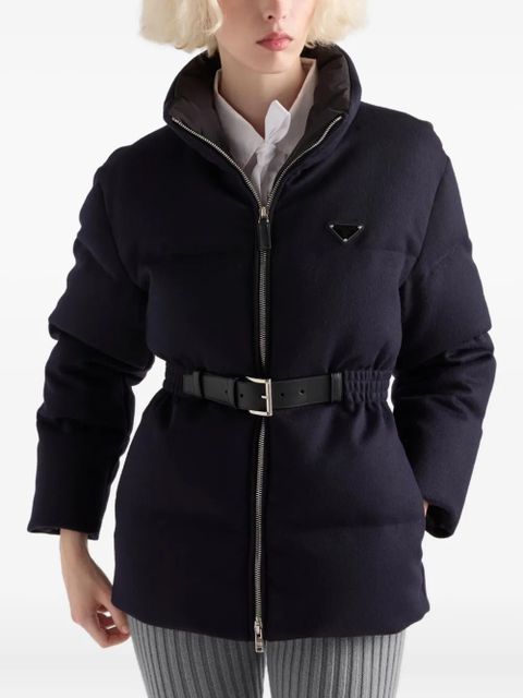 Prada belted puffer jacket - Black