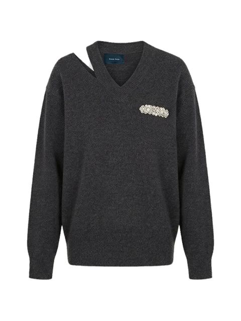 Simone Rocha embellished cut-out sweater - Grey - zdjęcie produktu nr 1