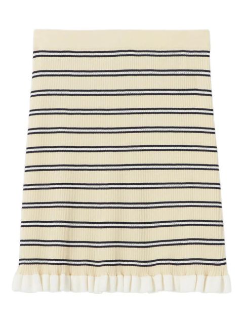 Claudie Pierlot striped ruffled-hem mini skirt - Neutrals - zdjęcie produktu nr 1