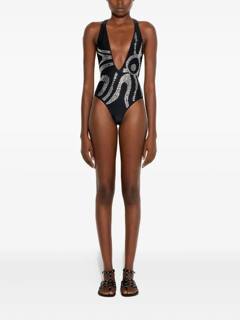 PUCCI embellished cross-back swimsuit - Black