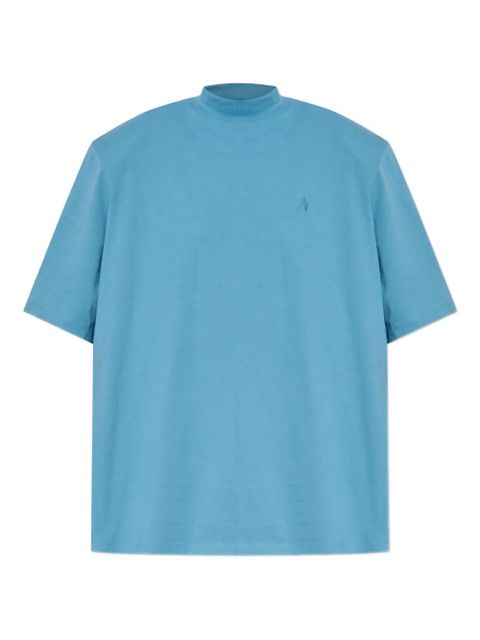 The Attico mock-neck embroidered-logo T-shirt - Blue - zdjęcie produktu nr 1