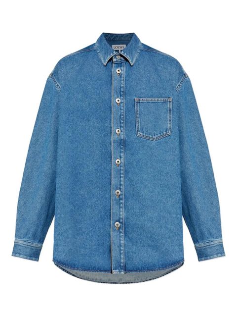 LOEWE pocket embroidered shirt - Blue - zdjęcie produktu nr 1