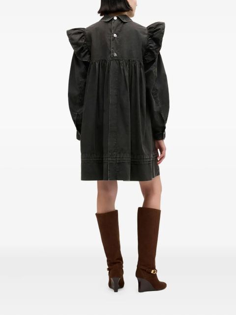 GANNI long-sleeve mini dress - Black