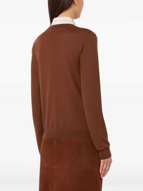 Max Mara argyle V-neck sweater - Brown