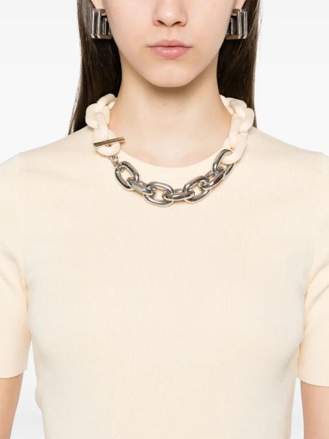 Rabanne chain link-detail top - Neutrals