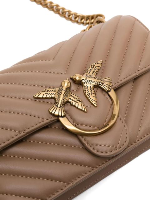 PINKO Love Birds quilted shoulder bag - Brown