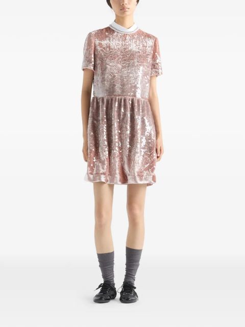 Prada sequined velvet mini-dress - Pink - zdjęcie produktu nr 2
