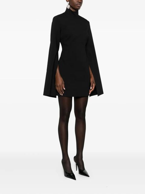 Solace London funnel-neck wide-sleeve mini dress - Black