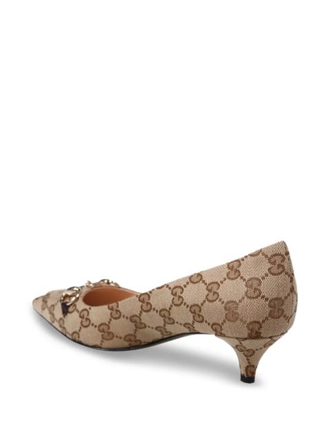Gucci horsebit patterned point-toe pumps - Neutrals
