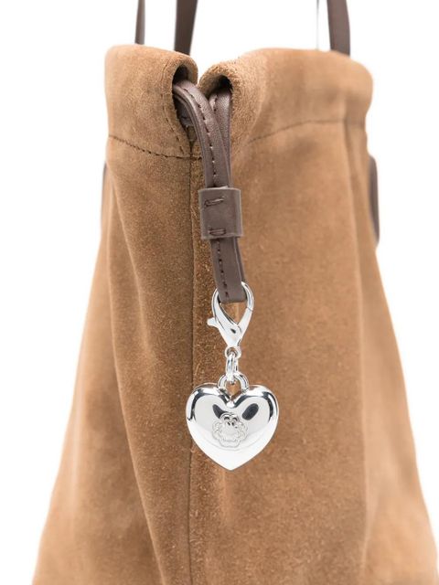 Maje heart charm shoulder bag - Brown