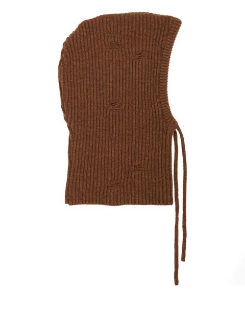 MM6 Maison Margiela ribbed-knit balaclava - Brown - zdjęcie produktu nr 2