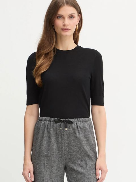 BOSS t-shirt wełniany damski kolor czarny 50544996 - zdjęcie produktu nr 1