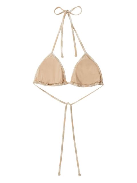Burberry checked triangle bikini top - Neutrals