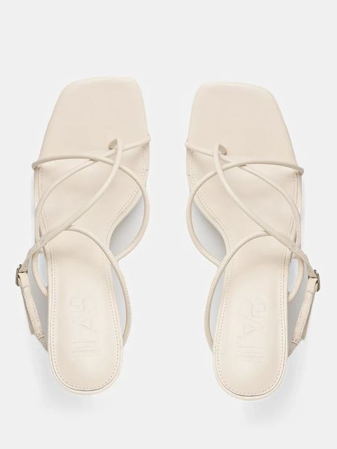 Answear.LAB sandały skórzane kolor kremowy