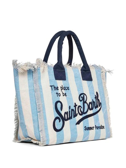 MC2 Saint Barth regular Vanity vertical-stripes tote bag - Blue