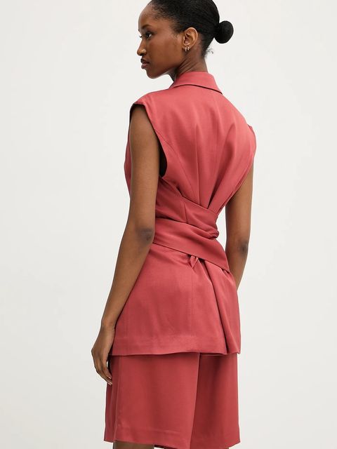 Karl Lagerfeld kamizelka kolor czerwony jednorzędowa A3W14043