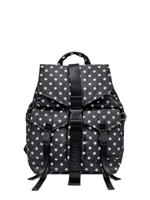 GANNI polka dot buckle backpack - Black - zdjęcie produktu nr 1