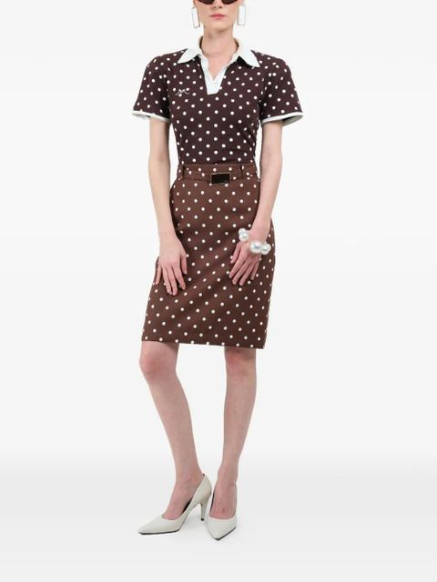 Rowen Rose polka-dots short-sleeves polo - Brown - zdjęcie produktu nr 2