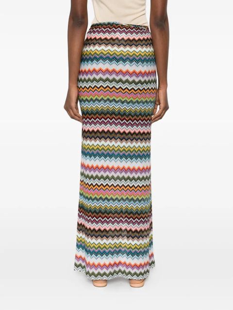Missoni zig-zag tie long skirt - White
