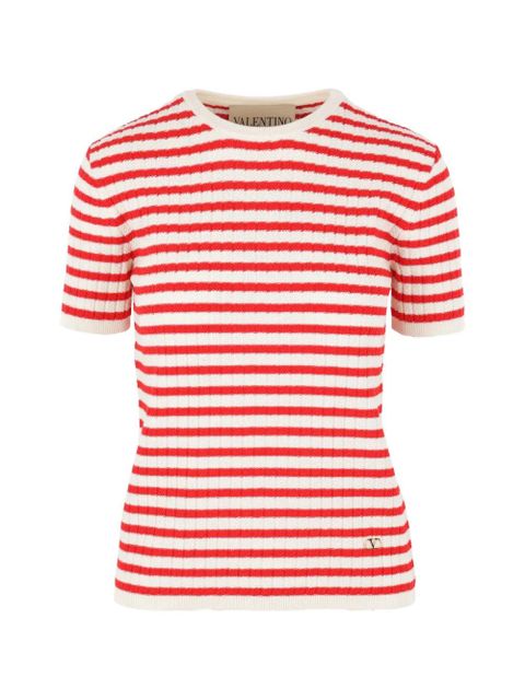 Valentino Garavani striped knit top - Red - zdjęcie produktu nr 1