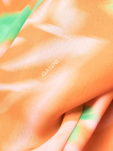 GANNI floral-print midi dress - Orange - zdjęcie produktu nr 2