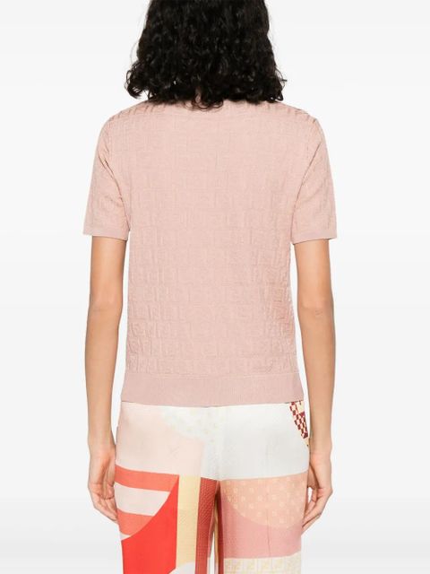 FENDI FF-jacquard T-shirt - Pink