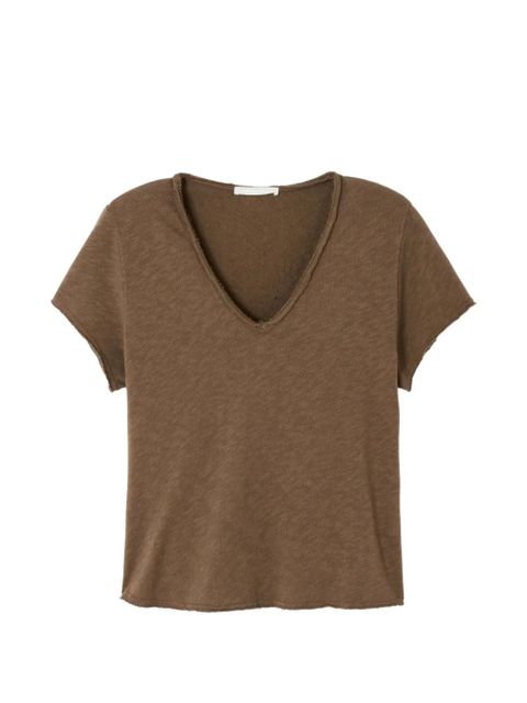 American Vintage short-sleeve V-neck T-shirt - Brown