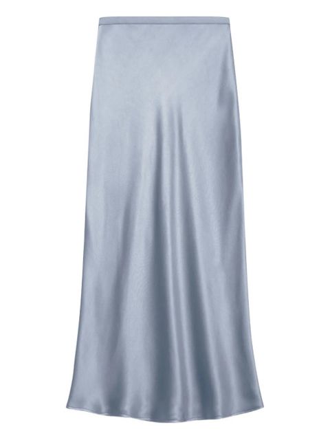 ANINE BING Bar bias-cut silk skirt - Grey - zdjęcie produktu nr 1