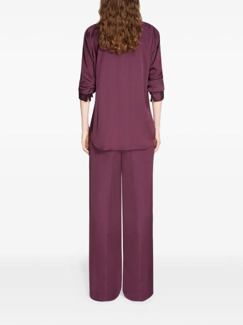 DRIES VAN NOTEN satin-finish shirt - Purple