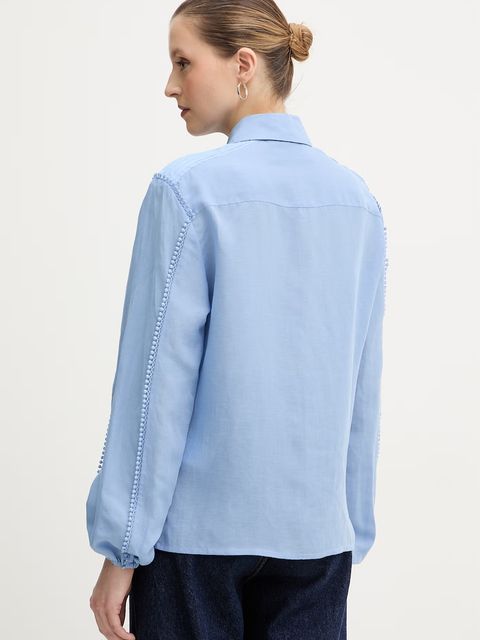 Silvian Heach koszula z dodatkiem lnu FARIN