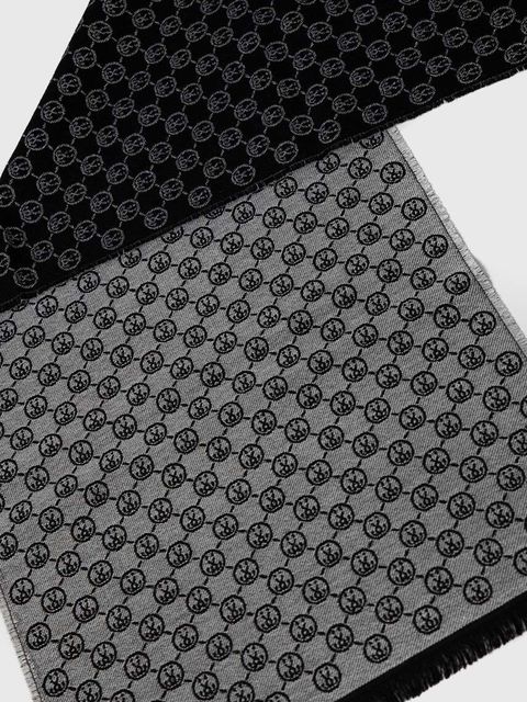 Moschino szalik wełniany kolor brązowy wzorzysty - zdjęcie produktu nr 2