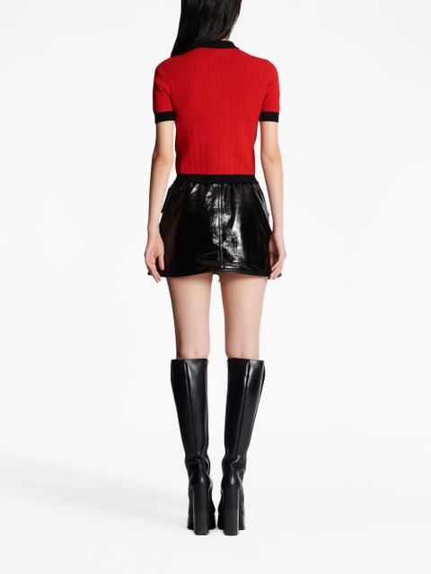 Balmain short-sleeve cropped cardigan - Red