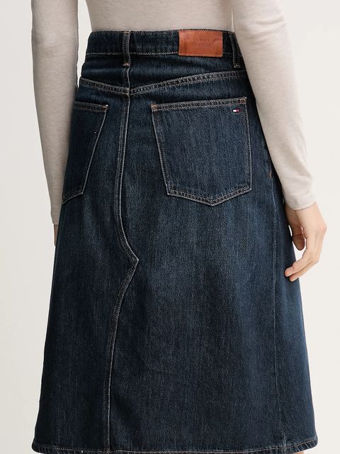 Tommy Hilfiger spódnica jeansowa kolor granatowy midi rozkloszowana WW0WW46776 - zdjęcie produktu nr 2