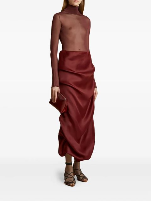 KHAITE Olula draped skirt - Red - zdjęcie produktu nr 2
