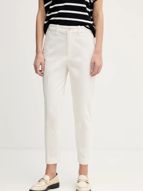 Polo Ralph Lauren spodnie damskie kolor biały szerokie high waist 211A96672 - zdjęcie produktu nr 1