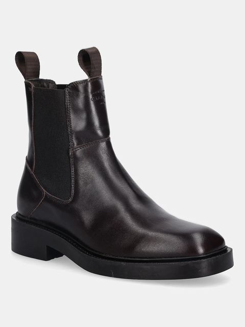 Gant sztyblety skórzane Fallwi damskie kolor brązowy na płaskim obcasie 31541129 - zdjęcie produktu nr 1