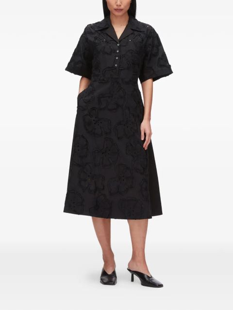3.1 Phillip Lim floral collared midi dress - Black - zdjęcie produktu nr 2