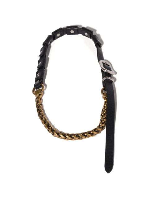 Miu Miu buckled leather necklace - Black - zdjęcie produktu nr 1