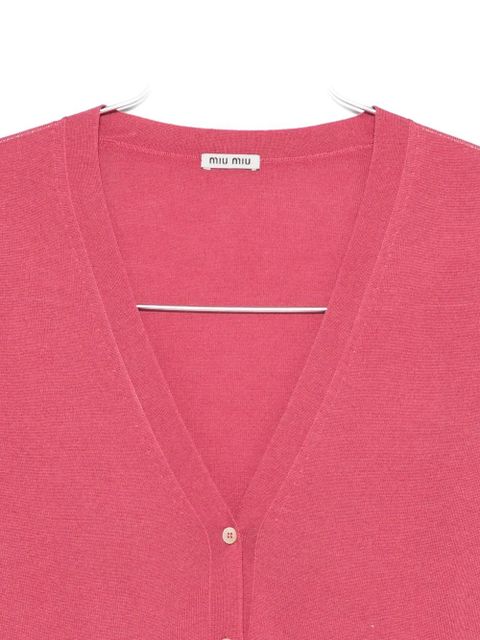 Miu Miu V-neck button-up cardigan - Pink - zdjęcie produktu nr 2