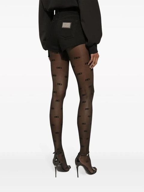 Dolce & Gabbana logo-patch denim shorts - Black